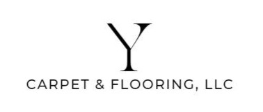 Logo featuring a large, bold letter "Y" above the text "CARPET & FLOORING, LLC" in uppercase black letters on a white background.